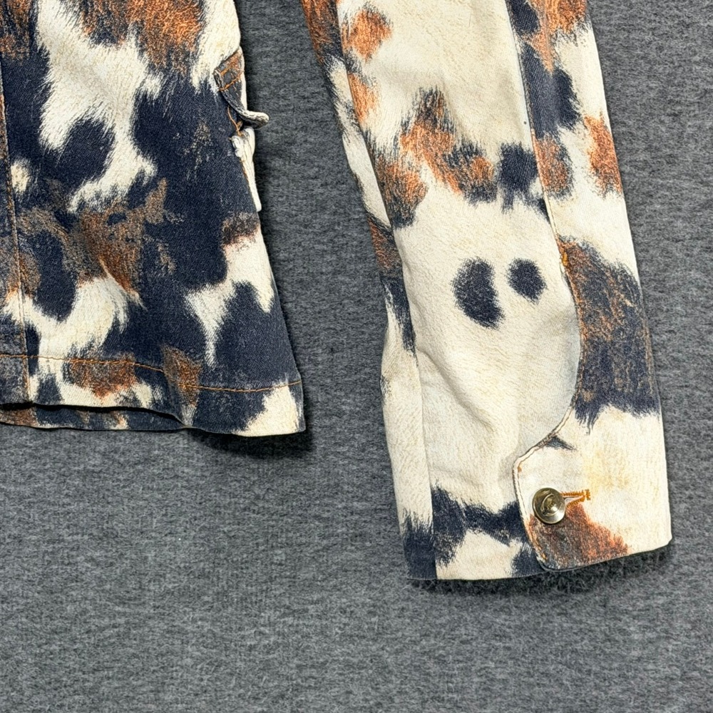 Vintage Just Cavalli Women Blazer M Cowhide Animal Printed Y2K Western Indie - Picture 10 of 16